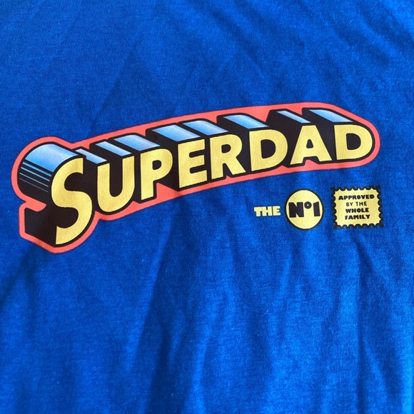 SuperDad No.1 Family Approved Blue Soft Blend Men’s Tee Size Medium NWT - Picture 2 of 5